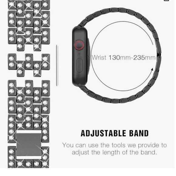 NEW Diamond Rhinestone Apple Watch Replacement Metal Band 40mm - Picture 3 of 3